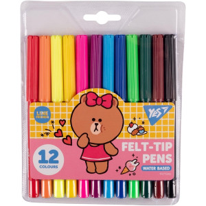 Фломастери Yes 12 кольорів "Line Friends"