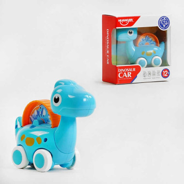 Каталка HE 8007 Штрих-60194 (96/2) "Динозаврик", ЦВЕТ ГОЛУБНЫЙ, в коробке