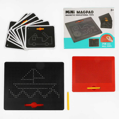 Доска магнитная 949-4 (36) 2 цвета, стилус, карточки с заданиями, в коробке