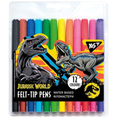 Фломастери YES 12 кольорів Jurassic World