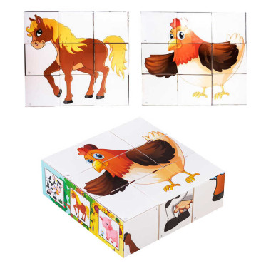 гр Набор детский Кубики "Домашние животные" 0411 (21) "BAMSIC"