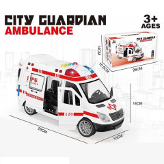 Машинка 139-1 (48/2) "Скорая помощь", на батарейках, подсветка, инерция, открываются дверцы, звуки, песни англ. языком, в коробке