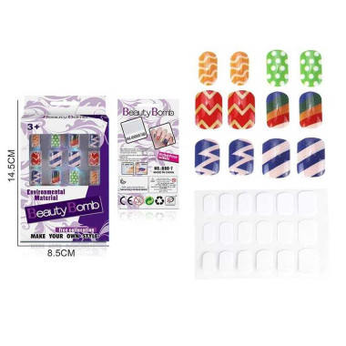 Маникюрный набор 888-7 (1440/3) двухсторонняя липкая лента, накладные ногти, в коробке.