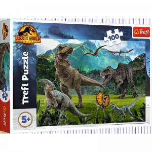 Пазлы - (100 элм.) - "Динозавры" / Мир динозавров / Trefl