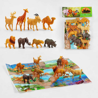 Набор животных TK - 90334 (168/2) "TK Group", 8 животных, игровое поле, в пакете