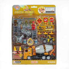 Набор спецтехники 3389-6 A (48/2), инерционный механизм, 2 машинки, фигурка героя, инструменты, на листе