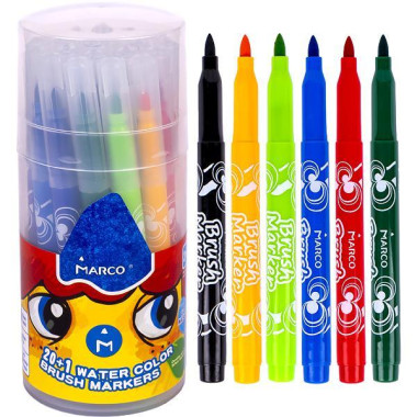 Фломастери 21 колір в тубусі "1633" MARCO