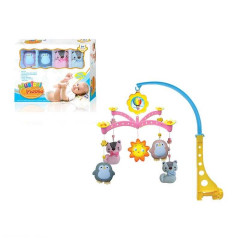 Карусель XQT 727 (36) 5 мягких подвесок, мелодия, вращение, заводной механизм, в коробке