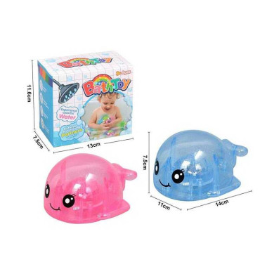 Игрушка для ванны 228 (180/2) 2 вида, Кит, подсветка, на батарейках, в коробке