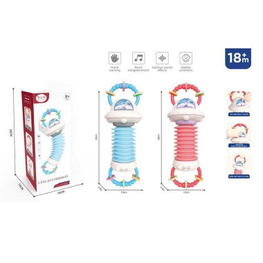 Погремушка FXB 7 (72/2) 2 цвета, пискавка, трещотка, пальчиковая игра, в коробке