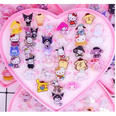 Набор кольцо M 50519 (240) 36 шт, пластиковые, регулируемые, в боксе