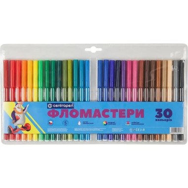 Фломастери Пінгвіни 30 кол. Centropen