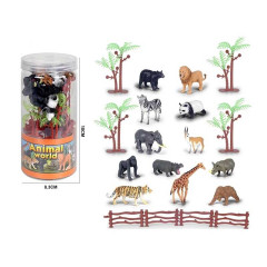 Набор животных 88-48 (144) "Дикие животные", 12 фигурок, декорации, в тубе