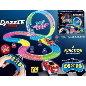 Автотрек на радіокеруванні 136 (36/2) світло, звук, 134 деталі, в коробці