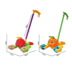 Каталка 198-13 (96/2) 2 вида, "Омар", погремушки, высота 38 см, в пакете