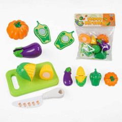 Продукты на липучках 625-11 (216/2) доска для нарезки, нож, тыква, кукуруза, перец, баклажан, в пакете