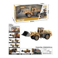 Спецтехника YW 9102 E (24/2) бульдозер, звуки, подсветка, инерция, конструктор, отвертка, подвижные детали, в коробке