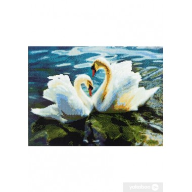 Алмазна картина FA40484 Елегантні лебеді, розміром 40х50 см