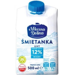 Сливки Mlieczna dolina 12% 500мл(12 шт ящ) Штрих код 5900120022157