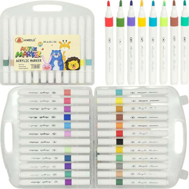 Маркер акриловий 24 кольори BV-892-24 в пластиковому боксы