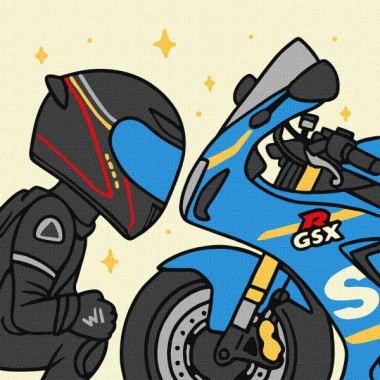 Картина за номерами для дітей "Улюблений байк" 25x25см