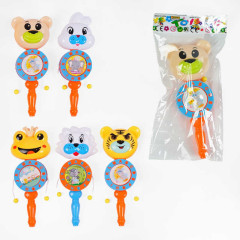 Погремушка 555-200 (576/2) животное-колотушка, свисток, высота 20см, в пакете, ВЫДАЕТСЯ ТОЛЬКО МИКС ВИДОВ