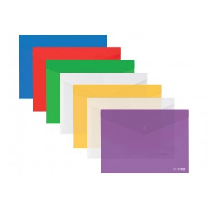 Папка-конверт А5 прозора на кнопці Economix, 180 мкм, фактура 