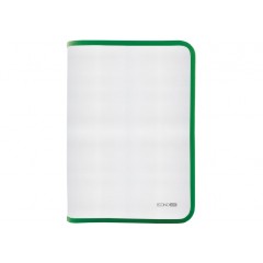 Папка-пенал пластикова на блискавці Economix, А4, прозора, фактура: тканина, блискавка зелена