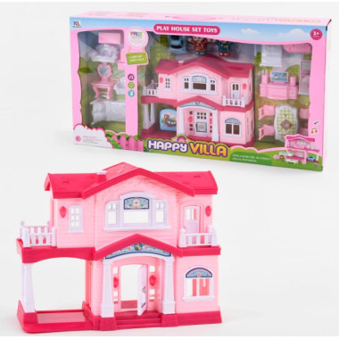 Будиночок 6647 (20) 2 поверхи, 2 фігурки персонажів, машина, меблі, світло, звук, на батарейках, в коробці