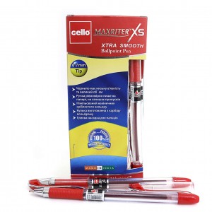 Ручка Cello Індія, оригінал "Maxriter XS" червона 0,7 мм