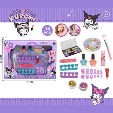 Набор косметики 765-5 C (144/2) тени, лак, блестки, бальзам, кисть, аксессуары для маникюра, накладные ногти, в коробке