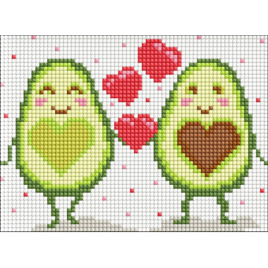 Набір з алмазною мозаїкою без підрамника для дітей «Закохані половинки» 15х20см