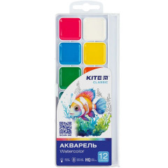 Фарби акварельні, 12 кол. Kite Classic