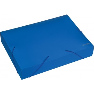 Папка-бокс пластиковая А4 на резинках Economix, 60 мм, фактура "бриллиант", синяя