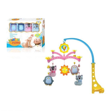 Карусель XQT 727 (36) 5 мягких подвесок, мелодия, вращение, заводной механизм, в коробке