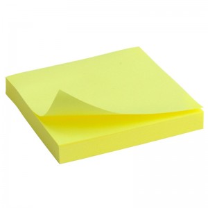 Блок бумаги с клейким слоем 75x75мм, 100 л, ярко-желт.