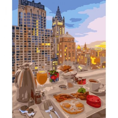 Картина по номерах VA-3354 Сніданок у Нью-Йорку розміром 40х50 см