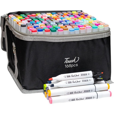 Набір скетч-маркерів 168 кольорів BV820-168 у сумці з пластиковою підставкою