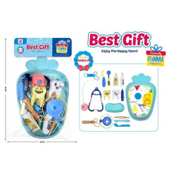 Набір лікаря 9093 (168/2) стетоскоп, термометр, прилад для перевірки зору, уби, ліки та операційне приладдя, у пакеті