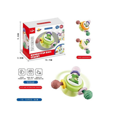 Погремушка-спинер 8083 E (400/2) резиновые прорезыватели, присоска, в коробке