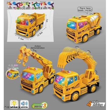 Спецтехника 7720 (240/2) 3 вида, строительная машина, звук, подсветка, инерция, в пакете