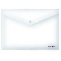 Папка-конверт А5 прозрачная на кнопке Economix, 180 мкм, фактура "глянец", прозрачная E31316-00
