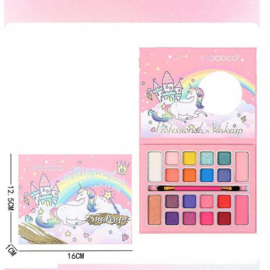 Косметика LK 5065 (192/16) 16 цветов теней, кисточка, зеркальце, румяна, контуринг, в коробке