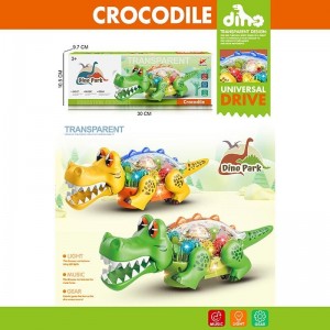 Музыкальный крокодил 2008 C/D (72/2) 2 цвета, звук, подсветка, движущиеся шестерни, колесо свободного хода, в коробке