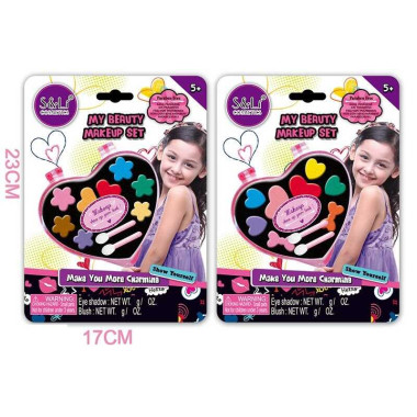 Косметика S 21617 D/1-2 (192/2) 2 вида, тени, румяна, блески, помады, на листьях