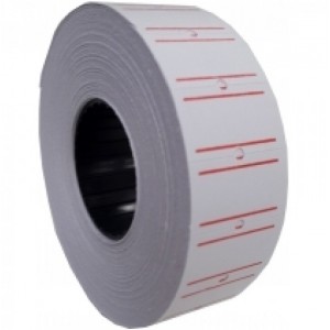 Етикетки-цінники, 21х12 мм Economix, 1000 шт / рул., Білі з червоною смугою E21301-15