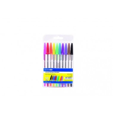 Набір кулькових ручок ECONOMIX STANDART. 10 кольорів чорнил, в блістері