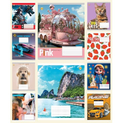 Зошит 12 арк.клітинка Тверда ТЕ41105 Мікс 1, 25/600, 10к.