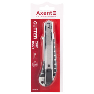 Нож канцелл, металлический (Zn), резин.вставки, 18мм, автофиксатор