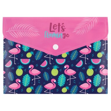 Папка-конверт А5 на кнопці Flamingo, 180 мкм